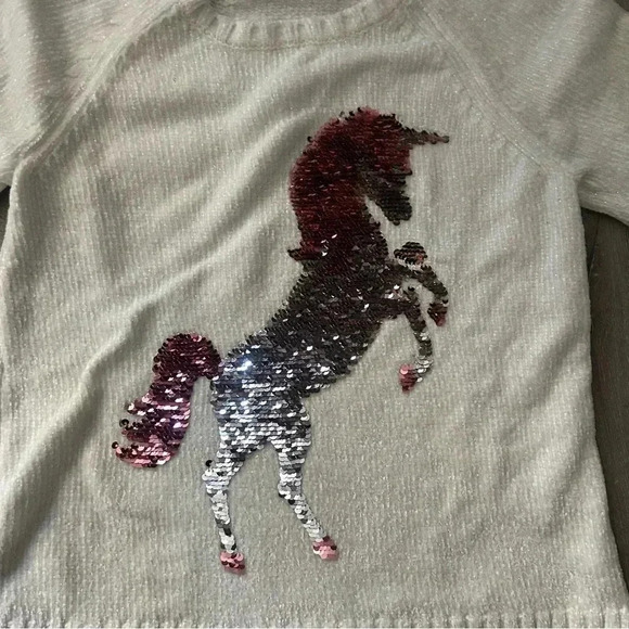 Justice Unicorn Sequin Sweater Size 10 - Picture 3 of 4